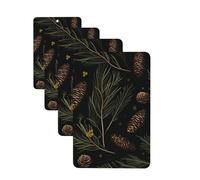 Lot de 4 désodorisants de voiture à suspendre - Cartes parfumées pour SUV, arbres et aiguilles de pin, tablettes d'aromathérapie de voiture, miroir intérieur de voiture, pendentif pour chambre à