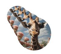 Lot de 4 désodorisants de voiture à suspendre - Cartes parfumées pour SUV - Belle girafe - Tablettes d'aromathérapie - Miroir intérieur - Pendentif pour chambre à coucher, armoire, armoire à