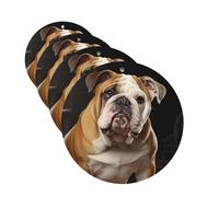 Lot de 4 désodorisants de voiture à suspendre - Cartes parfumées pour SUV, bouledogue anglais, tablettes d'aromathérapie, miroir intérieur de voiture, pendentif pour chambre à coucher, armoire