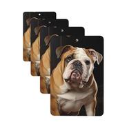 Lot de 4 désodorisants de voiture à suspendre - Cartes parfumées pour SUV, bouledogue anglais, tablettes d'aromathérapie, miroir intérieur de voiture, pendentif pour chambre à coucher, armoire