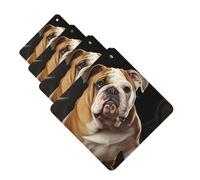 Lot de 4 désodorisants de voiture à suspendre - Cartes parfumées pour SUV, bouledogue anglais, tablettes d'aromathérapie, miroir intérieur de voiture, pendentif pour chambre à coucher, armoire