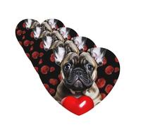 Lot de 4 désodorisants de voiture à suspendre - Cartes parfumées pour SUV, bouledogue français, tablettes d'aromathérapie de voiture, miroir intérieur pour chambre à coucher, armoire, armoire à