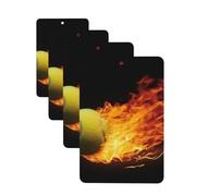 Lot de 4 désodorisants de voiture à suspendre - Cartes parfumées pour SUV, brûlant des photos de tennis, tablettes d'aromathérapie de voiture, miroir intérieur de voiture, pendentif pour chambre à