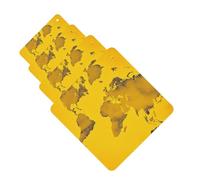 Lot de 4 désodorisants de voiture à suspendre - Cartes parfumées pour SUV - Carte du monde jaune - Tablettes d'aromathérapie - Pour chambre à coucher, armoire, armoire à chaussures
