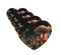 Lot de 4 désodorisants de voiture à suspendre - Cartes parfumées pour SUV, champignons de style conte de fées, tablettes d'aromathérapie de voiture, miroir intérieur de voiture, pendentif pour chambre