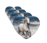 Lot de 4 désodorisants de voiture à suspendre - Cartes parfumées pour SUV - Cheval blanc courant sur la mer - Tablettes d'aromathérapie - Pour chambre à coucher, armoire, armoire à chaussures