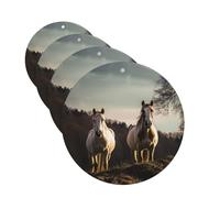 Lot de 4 désodorisants de voiture à suspendre - Cartes parfumées pour SUV, cheval sur voiture de montagne, aromathérapie, tableau d'aromathérapie, suspension de miroir intérieur pour chambre à coucher