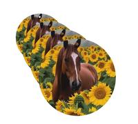 Lot de 4 désodorisants de voiture à suspendre - Cartes parfumées pour SUV, chevaux et tournesol, tablettes d'aromathérapie, miroir intérieur pour chambre à coucher, armoire, armoire à chaussures