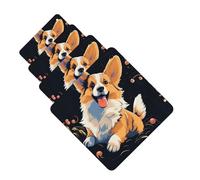 Lot de 4 désodorisants de voiture à suspendre - Cartes parfumées pour SUV Corgi sur fond sombre - Tablettes d'aromathérapie de voiture - Pendentif miroir intérieur pour chambre à coucher, armoire