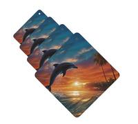 Lot de 4 désodorisants de voiture à suspendre - Cartes parfumées pour SUV, dauphins et palmiers, tablettes d'aromathérapie de voiture, miroir intérieur de voiture, pendentif pour chambre à coucher