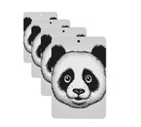 Lot de 4 désodorisants de voiture à suspendre - Cartes parfumées pour SUV, dessin animé, visage de panda, tablette d'aromathérapie, voiture, miroir intérieur, pendentif pour chambre à coucher, armoire