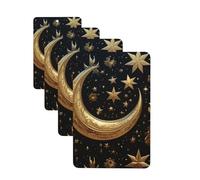 Lot de 4 désodorisants de voiture à suspendre - Cartes parfumées pour SUV, étoiles dorées et lune - Tablettes d'aromathérapie de voiture - Pour chambre à coucher, armoire, armoire à chaussures