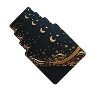 Lot de 4 désodorisants de voiture à suspendre - Cartes parfumées pour SUV - Fond doré et croissant de lune - Tablette d'aromathérapie de voiture - Pendentif miroir intérieur pour chambre à coucher