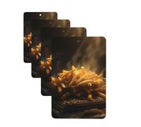 Lot de 4 désodorisants de voiture à suspendre - Cartes parfumées pour SUV, frites, aromathérapie, voiture, miroir intérieur, pendentif pour chambre à coucher, armoire, armoire à chaussures