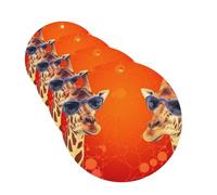 Lot de 4 désodorisants de voiture à suspendre - Cartes parfumées pour SUV Girafe portant des lunettes de soleil - Tablette d'aromathérapie de voiture - Miroir intérieur - Pendentif pour chambre à
