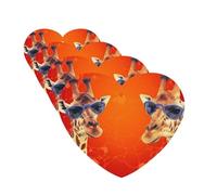 Lot de 4 désodorisants de voiture à suspendre - Cartes parfumées pour SUV Girafe portant des lunettes de soleil - Tablette d'aromathérapie de voiture - Miroir intérieur - Pendentif pour chambre à