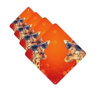 Lot de 4 désodorisants de voiture à suspendre - Cartes parfumées pour SUV Girafe portant des lunettes de soleil - Tablette d'aromathérapie de voiture - Miroir intérieur - Pendentif pour chambre à