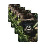 Lot de 4 désodorisants de voiture à suspendre - Cartes parfumées pour SUV - Gorilla Landscape - Tablette d'aromathérapie - Miroir intérieur - Pour chambre à coucher, armoire, armoire à chaussures