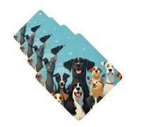 Lot de 4 désodorisants de voiture à suspendre - Cartes parfumées pour SUV - Grand groupe de chiens - Tablettes d'aromathérapie de voiture, miroir intérieur - Pendentif pour chambre à coucher, armoire