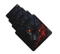 Lot de 4 désodorisants de voiture à suspendre - Cartes parfumées pour SUV - Grand loup noir avec yeux rouges - Tablettes d'aromathérapie pour voiture, miroir intérieur - Pendentif pour chambre à