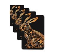 Lot de 4 désodorisants de voiture à suspendre - Cartes parfumées pour SUV - Icône de lapin - Tablettes d'aromathérapie - Miroir intérieur - Pendentif pour chambre à coucher, armoire, armoire à