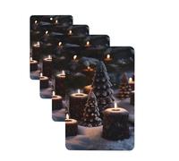 Lot de 4 désodorisants de voiture à suspendre - Cartes parfumées pour SUV - Il y a de la neige sur la bougie - Tablettes d'aromathérapie de voiture - Pendentif de rétroviseur intérieur pour chambre à