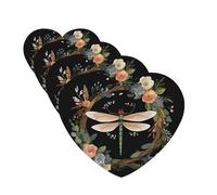 Lot de 4 désodorisants de voiture à suspendre - Cartes parfumées pour SUV - Image de libellule dans une couronne - Tablettes d'aromathérapie de voiture - Pendentif miroir intérieur pour chambre à