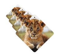 Lot de 4 désodorisants de voiture à suspendre - Cartes parfumées pour SUV - Joli petit animal lion - Tablettes d'aromathérapie - Pour chambre à coucher, armoire, armoire à chaussures