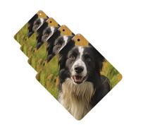 Lot de 4 désodorisants de voiture à suspendre - Cartes parfumées pour SUV, Mohado Border Collie, chien, aromathérapie, tablette, miroir intérieur pour chambre à coucher, armoire, armoire à chaussures