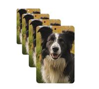 Lot de 4 désodorisants de voiture à suspendre - Cartes parfumées pour SUV, Mohado Border Collie, chien, aromathérapie, tablette, miroir intérieur pour chambre à coucher, armoire, armoire à chaussures