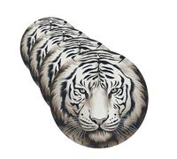 Lot de 4 désodorisants de voiture à suspendre - Cartes parfumées pour SUV - Motif tête de tigre blanc - Tablettes d'aromathérapie de voiture - Pendentif miroir intérieur pour chambre à coucher