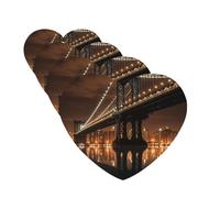 Lot de 4 désodorisants de voiture à suspendre - Cartes parfumées pour SUV, New York Manhattan Bridge Night Car Aromathérapie, Tablettes d'aromathérapie, miroir intérieur pour chambre à coucher