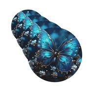 Lot de 4 désodorisants de voiture à suspendre - Cartes parfumées pour SUV - Papillon bleu et lune - Tablettes d'aromathérapie - Pour chambre à coucher, armoire, armoire à chaussures