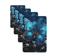 Lot de 4 désodorisants de voiture à suspendre - Cartes parfumées pour SUV - Papillon bleu et lune - Tablettes d'aromathérapie - Pour chambre à coucher, armoire, armoire à chaussures