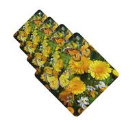 Lot de 4 désodorisants de voiture à suspendre - Cartes parfumées pour SUV - Papillon jaune et marguerites jaunes - Tablettes d'aromathérapie de voiture - Pendentif de miroir intérieur pour chambre à