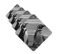 Lot de 4 désodorisants de voiture à suspendre - Cartes parfumées pour SUV, pingouin debout sur la plage, voiture, aromathérapie, miroir intérieur de voiture, pendentif pour chambre à coucher, armoire