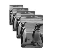 Lot de 4 désodorisants de voiture à suspendre - Cartes parfumées pour SUV, pingouin debout sur la plage, voiture, aromathérapie, miroir intérieur de voiture, pendentif pour chambre à coucher, armoire