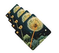 Lot de 4 désodorisants de voiture à suspendre - Cartes parfumées pour SUV, pissenlits à la tombée de la nuit - Tablettes d'aromathérapie de voiture - Pendentif miroir intérieur pour chambre à coucher