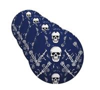 Lot de 4 désodorisants de voiture à suspendre - Cartes parfumées pour SUV - Tête de mort bleue et os - Tablettes d'aromathérapie de voiture - Pendentif miroir intérieur pour chambre à coucher, armoire
