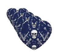 Lot de 4 désodorisants de voiture à suspendre - Cartes parfumées pour SUV - Tête de mort bleue et os - Tablettes d'aromathérapie de voiture - Pendentif miroir intérieur pour chambre à coucher, armoire