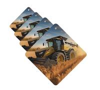 Lot de 4 désodorisants de voiture à suspendre - Cartes parfumées pour SUV, tracteur agricole, récolte, voiture, aromathérapie, miroir intérieur de voiture, pendentif pour chambre à coucher, armoire