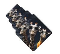 Lot de 4 désodorisants de voiture à suspendre - Cartes parfumées pour SUV - Trois girafes portant des lunettes de soleil - Tablettes d'aromathérapie de voiture - Pendentif miroir intérieur pour