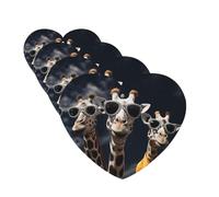 Lot de 4 désodorisants de voiture à suspendre - Cartes parfumées pour SUV - Trois girafes portant des lunettes de soleil - Tablettes d'aromathérapie de voiture - Pendentif miroir intérieur pour