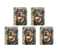 Lot de 4 désodorisants de voiture à suspendre - Cartes parfumées pour voitures - Rottweiler - Tête de langue - Décoration intérieure de voiture - Cartes parfumées pour rétroviseur automobile