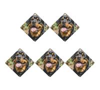 Lot de 4 désodorisants de voiture à suspendre - Cartes parfumées pour voitures - Rottweiler - Tête de langue - Décoration intérieure de voiture - Cartes parfumées pour rétroviseur automobile