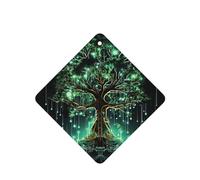 Lot de 4 désodorisants de voiture à suspendre - Cartes parfumées - Tablettes d'aromathérapie de voiture - Arbre vert magique - Désodorisant de voiture - Pendentif miroir - Cadeaux pour femmes et