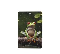 Lot de 4 désodorisants de voiture à suspendre - Cartes parfumées - Tablettes d'aromathérapie de voiture - Arbre de la paix - Grenouille - Désodorisant de voiture - Pendentif miroir - Cadeaux pour