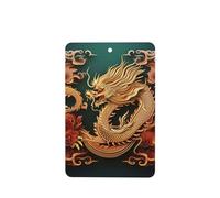 Lot de 4 désodorisants de voiture à suspendre - Cartes parfumées - Tablettes d'aromathérapie de voiture - Dragon - Fond chinois - Désodorisant de voiture - Pendentif miroir - Cadeaux pour homme et