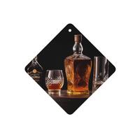 Lot de 4 désodorisants de voiture à suspendre - Cartes parfumées - Tablettes d'aromathérapie de voiture, whisky, bière, images de voiture, désodorisants de voiture, rétroviseurs, pendentifs, cadeaux