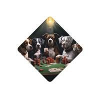 Lot de 4 désodorisants de voiture à suspendre, parfumés, en forme de cartes ou de chiens jouant au poker. Convient aux femmes et aux hommes.